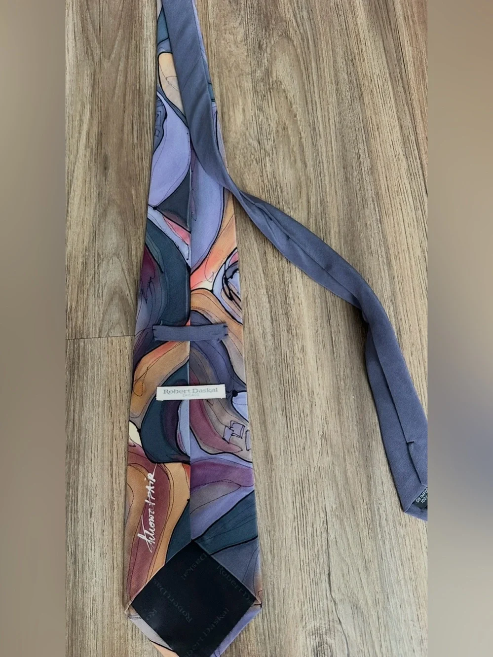 Multicolor Abstract Pattern Men's Tie in Purple, Pink & Blue